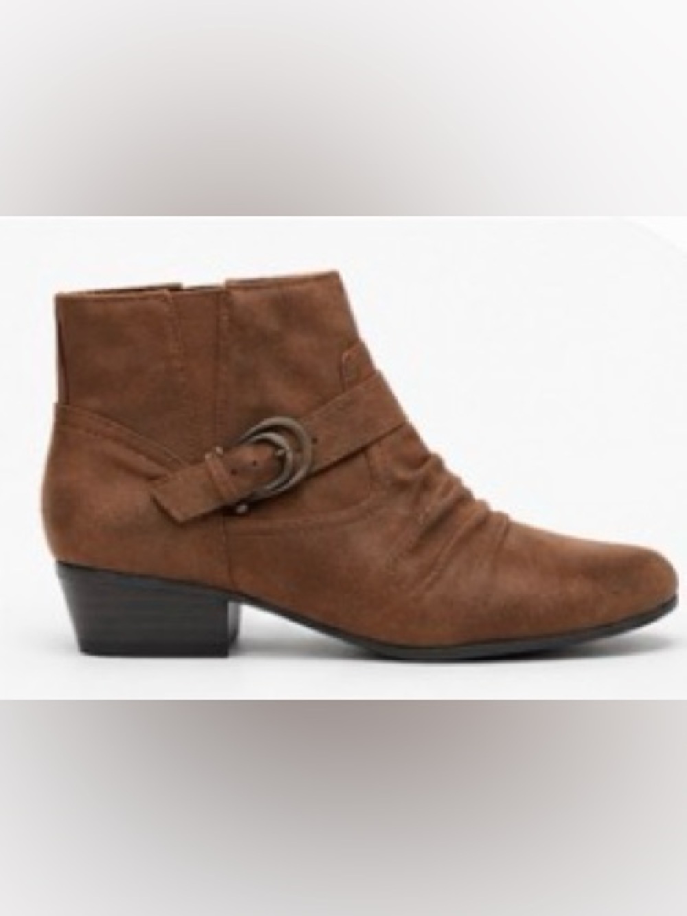 Kim Rogers Tarly Brown Ankle Booties Buckle Side Zip Women’s Size 7.5 M - Picture 3 of 11